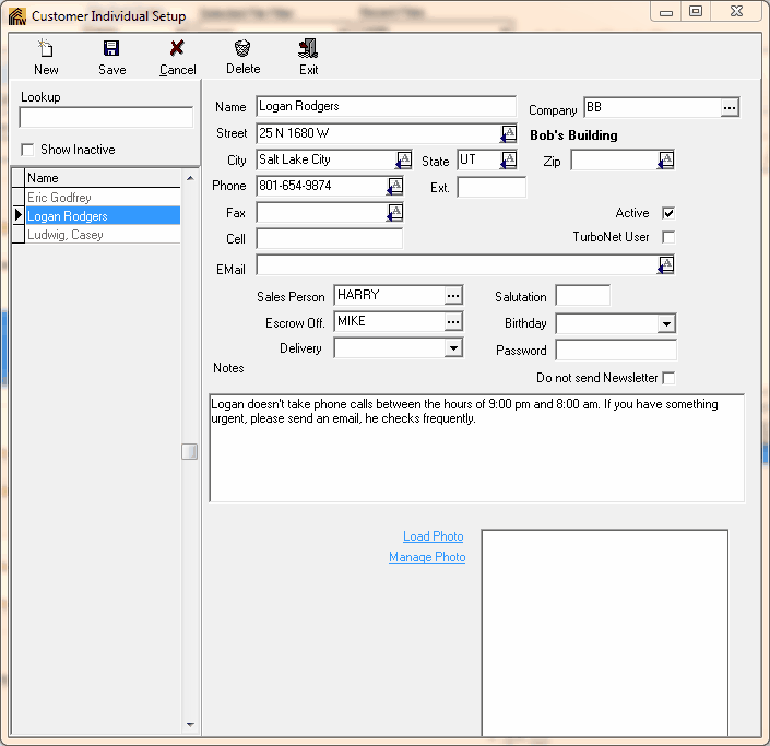CustomerIndividualSetup