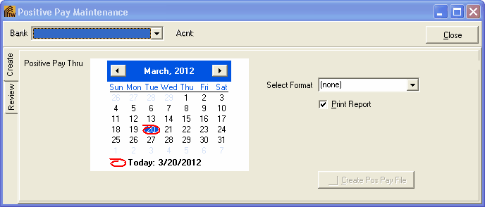 PositivePayMaintenence